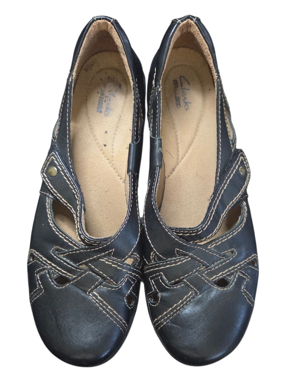 Clarks Black Leather Women's Mary Jane Shoes Size 9